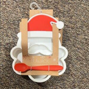 Lila & Jack Santa Plate and Spoon Set